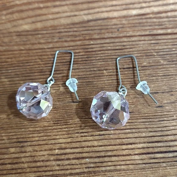 *5 For $20***Pink Crystal Drop Earrings/Handmade Ladies Earrings/Pink Crystals - Picture 8 of 9